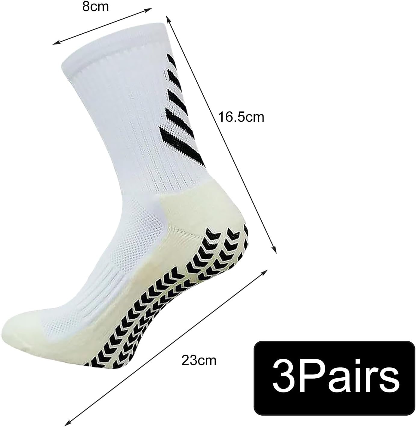 3 Paires de Chaussettes Antidérapantes pour Homme et Femme - Idéales pour Football, Basketball, Yoga et Cyclisme