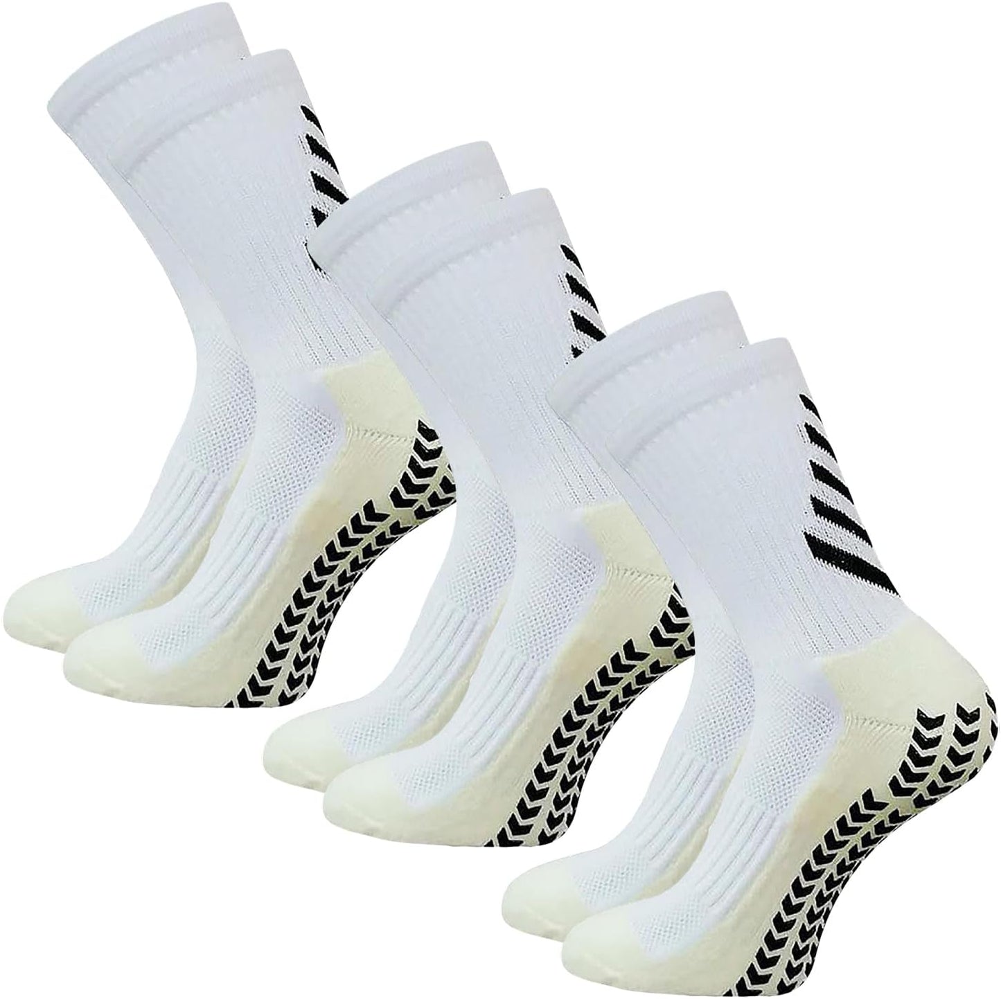 3 Paires de Chaussettes Antidérapantes pour Homme et Femme - Idéales pour Football, Basketball, Yoga et Cyclisme