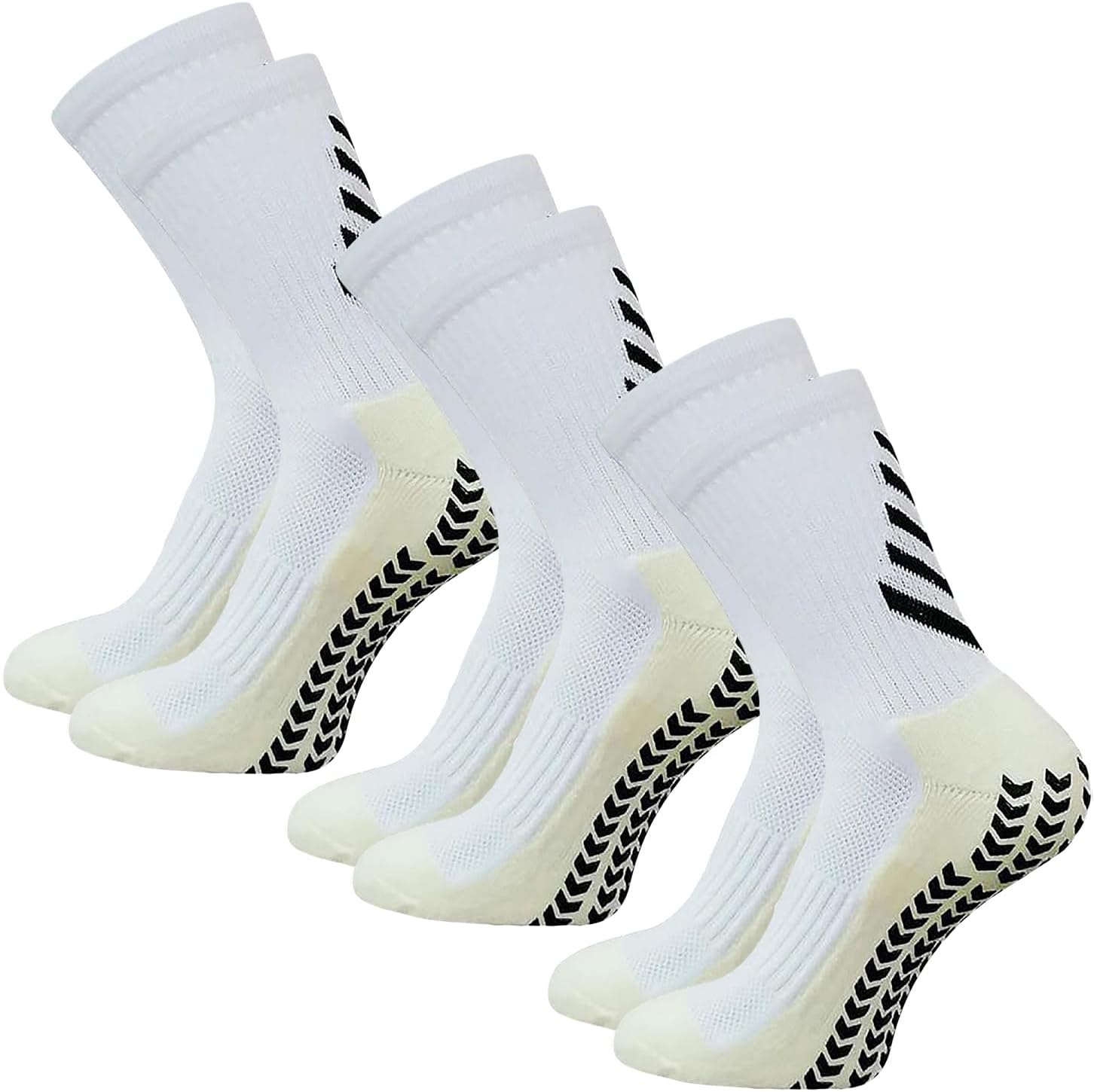 3 Paires de Chaussettes Antidérapantes pour Homme et Femme - Idéales pour Football, Basketball, Yoga et Cyclisme