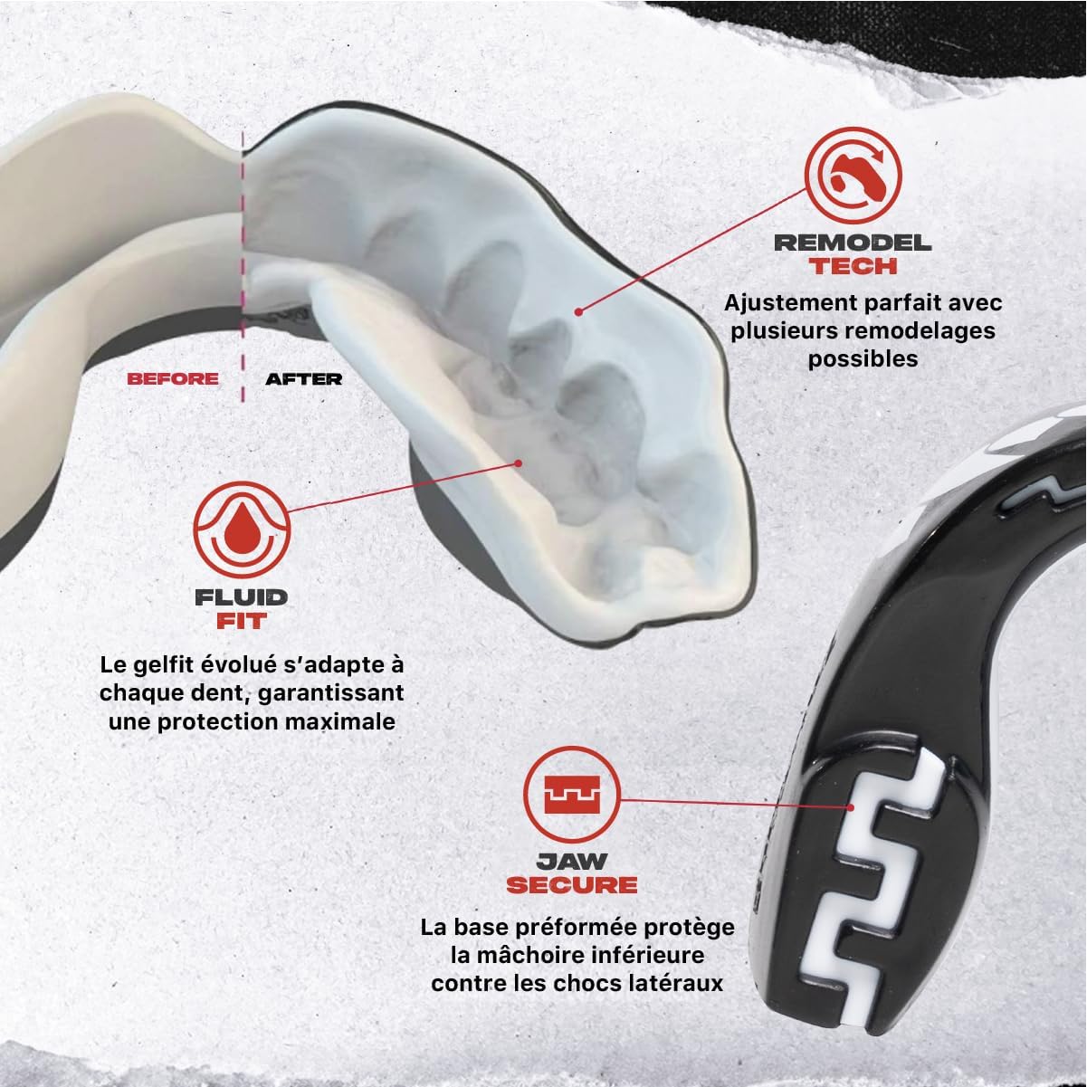 Protection Dentaire Sportive Ultime - Gouttière Coque pour Rugby, MMA, Hockey, Judo, Karaté et Boxe