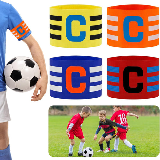 Brassard Capitaine de Football UNINGYI - 4 Pièces Ajustables pour Enfants et Adultes, Idéal pour les Jeunes Athlètes