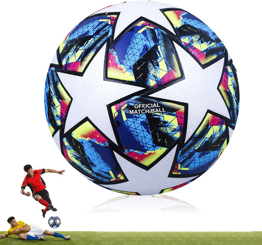 Taille 5 Ligue des Champions - Ballon de Football en Cuir Souvenir pour Match et Entraînement Adolescent et Adulte